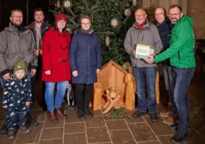 Von links nach rechts: Christian Wachsmann mit Louis, Pfarrer Marcus Ebert, Wendy Wellendorf, Simone Doll, Matthias Geithner, Andreas Hornemann, Oskar Mikulik | Foto: Cornelia Hornemann.