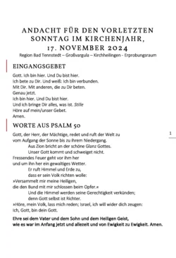 Andacht für den 17.11.2024